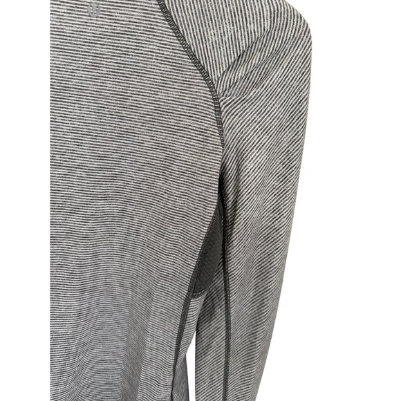 Lululemon Swiftly Tech Long Sleeve Crew Gray Stripe Womens Top Size 4 Lightweigh - Picture 6 of 7